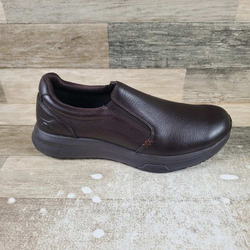 KURU KIVI 2 Mens Work Shoes Sz 12 M Java Brown Leather Anti-Slip Comfort Walking